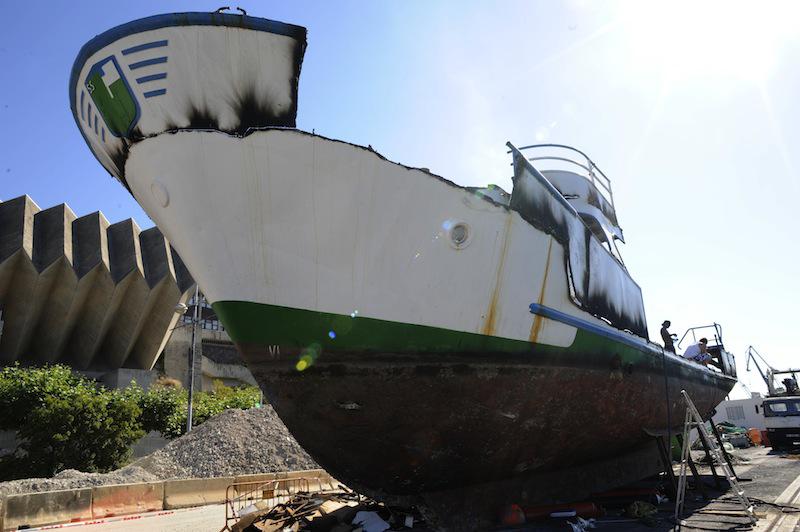 'Ciudad de San Sebastian' itsasontzi zaharra Trintxerpeko kaian.