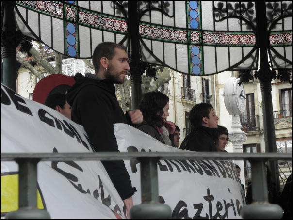 Ekaitz Ibero, urtarrilak 19ko manifestazioan. (Argazkia: Estitxu Zabala)