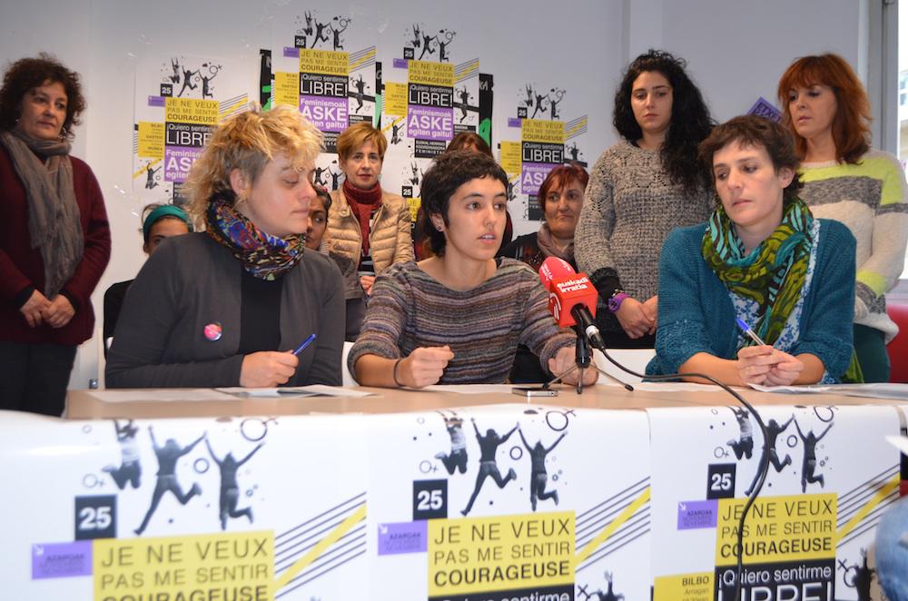 Euskal feministek azaroak 25eko egitaraua aurkeztu dute. (Argazkia: Agurtzane Altuna)