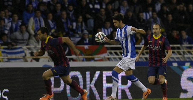 Xabi Prieto, Bartzelonaren aurkako partidan. (Argazkia: Realsociedad.com)