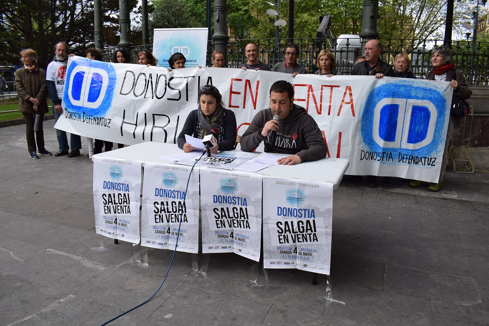 'Hiria salga' lelopean manifestazioa egingo du Donostia Defendatuz koordinakundeak. (Argazkia: Irati Salsamendi)