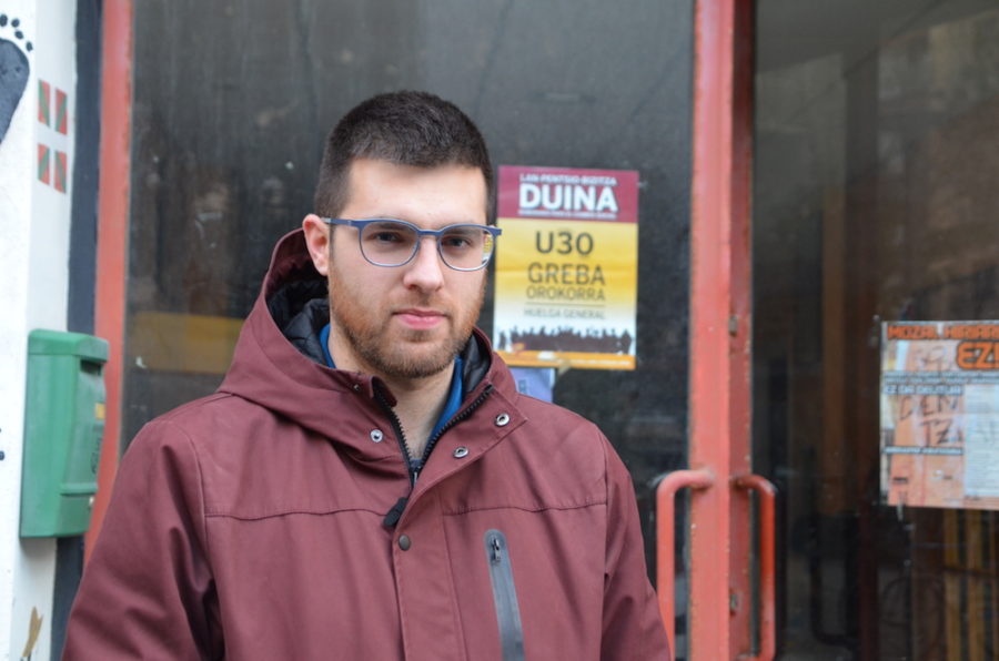 Aitor Aldai Moares, gazte mugimenduko eta sindikalgintzako kidea. (Argazkia: Iñaki Agirre)