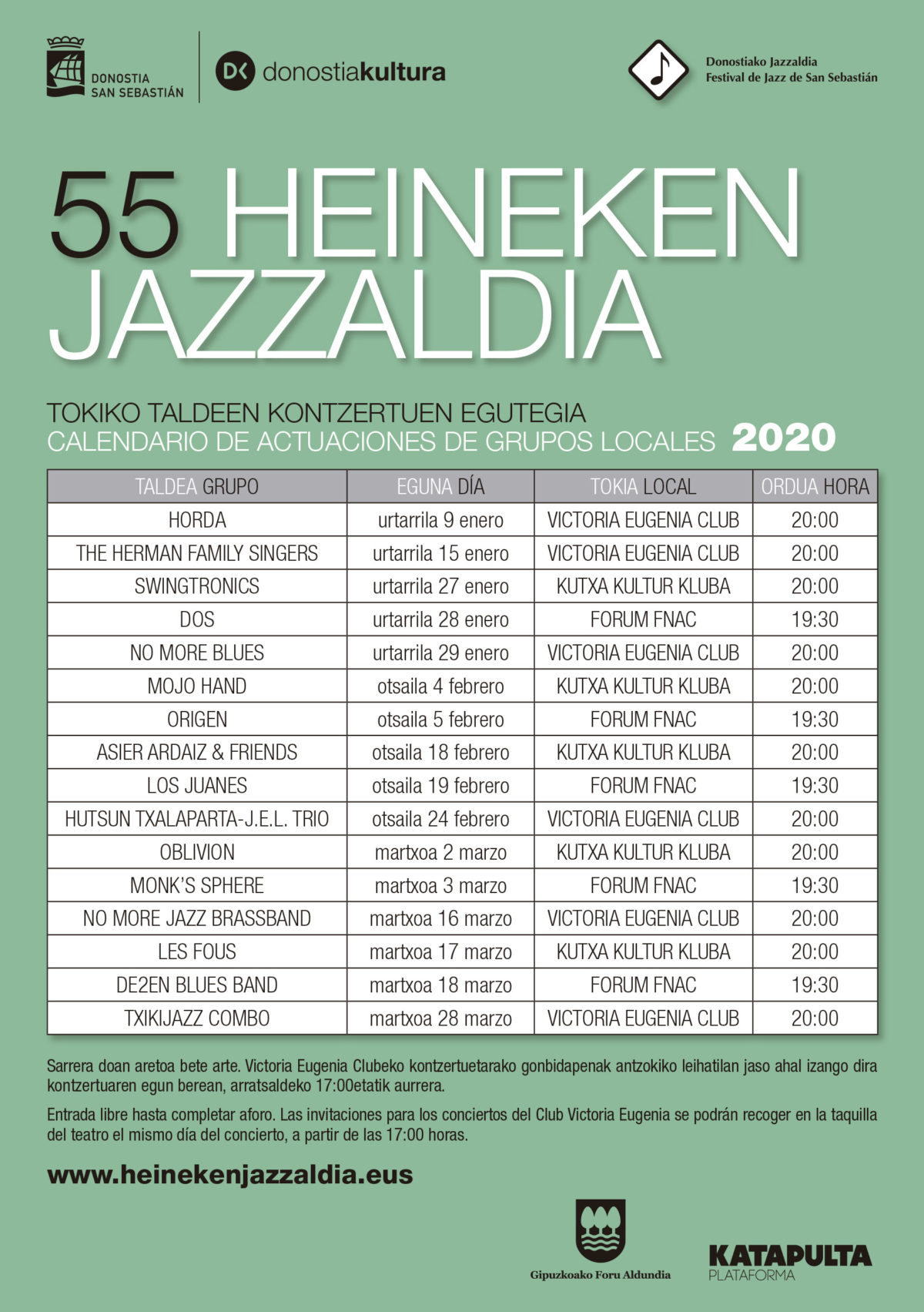 jazzaldia tokiko egutegia