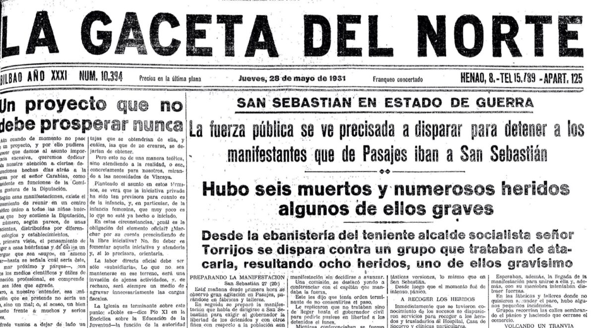 Ategorrietako sarraskia gertatu ostean, horrela kontatu zuen sarraskia La Gaceta del Norte egunkariak.